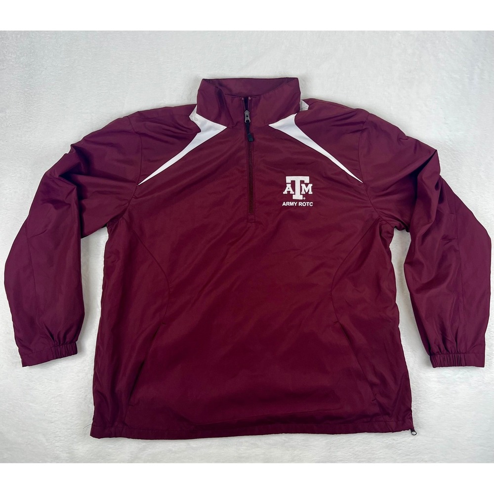 Sport Tek Texas A&M Aggies Army ROTC Pullover Jacket Maroon XL